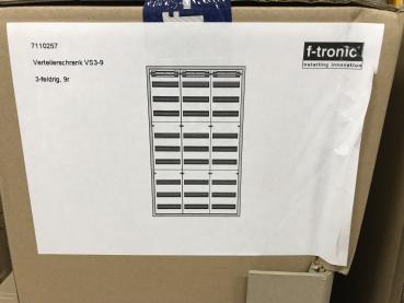 F-Tronic Verteilerschrank 3-feldrig, 9-reihig, 324 Module, HxBxT: 1400x800x210mm , VS3-9 (7110257)